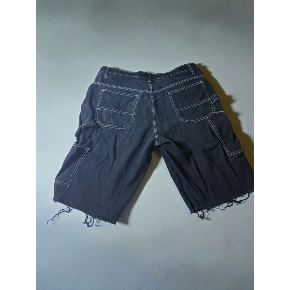 Dickies Black Carpenter Shorts Distressed Cut Off Size 13/31